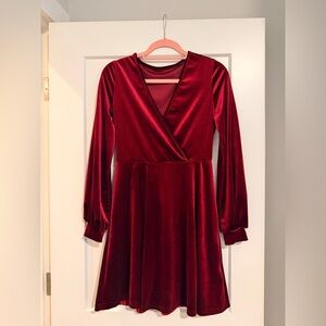 Elegant Red Velvet Dress